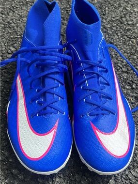 Nike Mercurial Superfly 10 Academy Blue Pink Turf Soccer Shoes